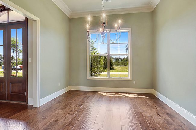 Open formal dining room with lots of light from double window.