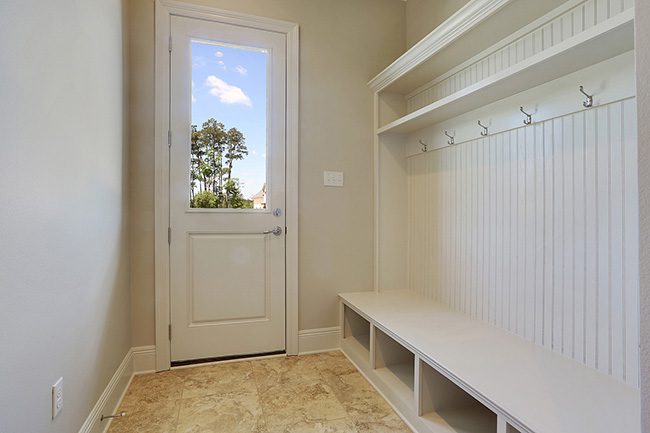 Mud room with custom features.