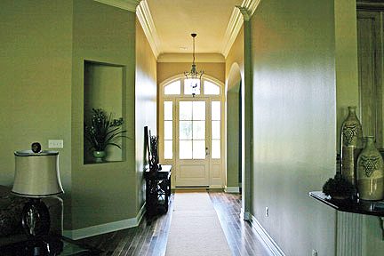 Foyer that opens up to large family room.