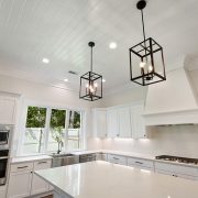 Custom hood in kitchen of this home.